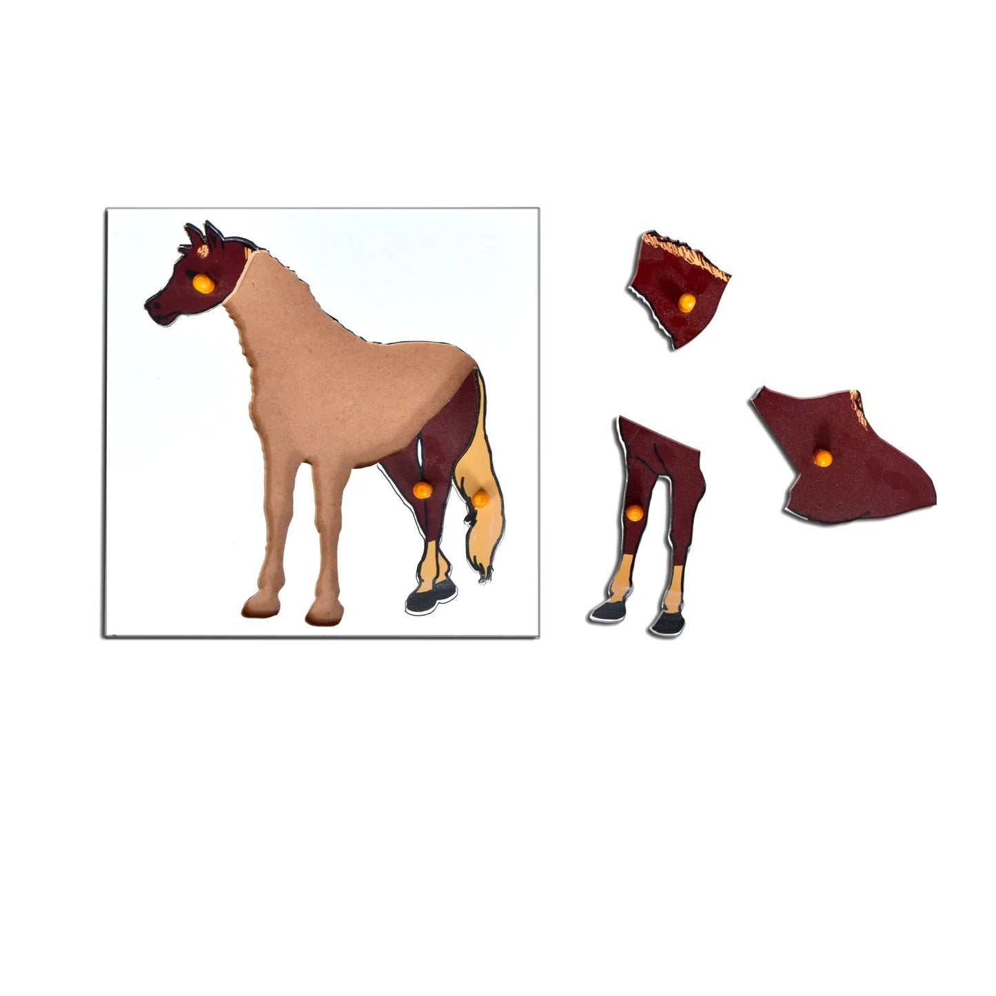 Montessori Wooden Pegged Learning Board - Horse