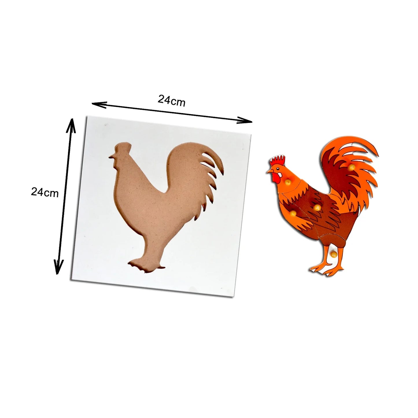 Montessori Wooden Pegged Learning Board - Rooster