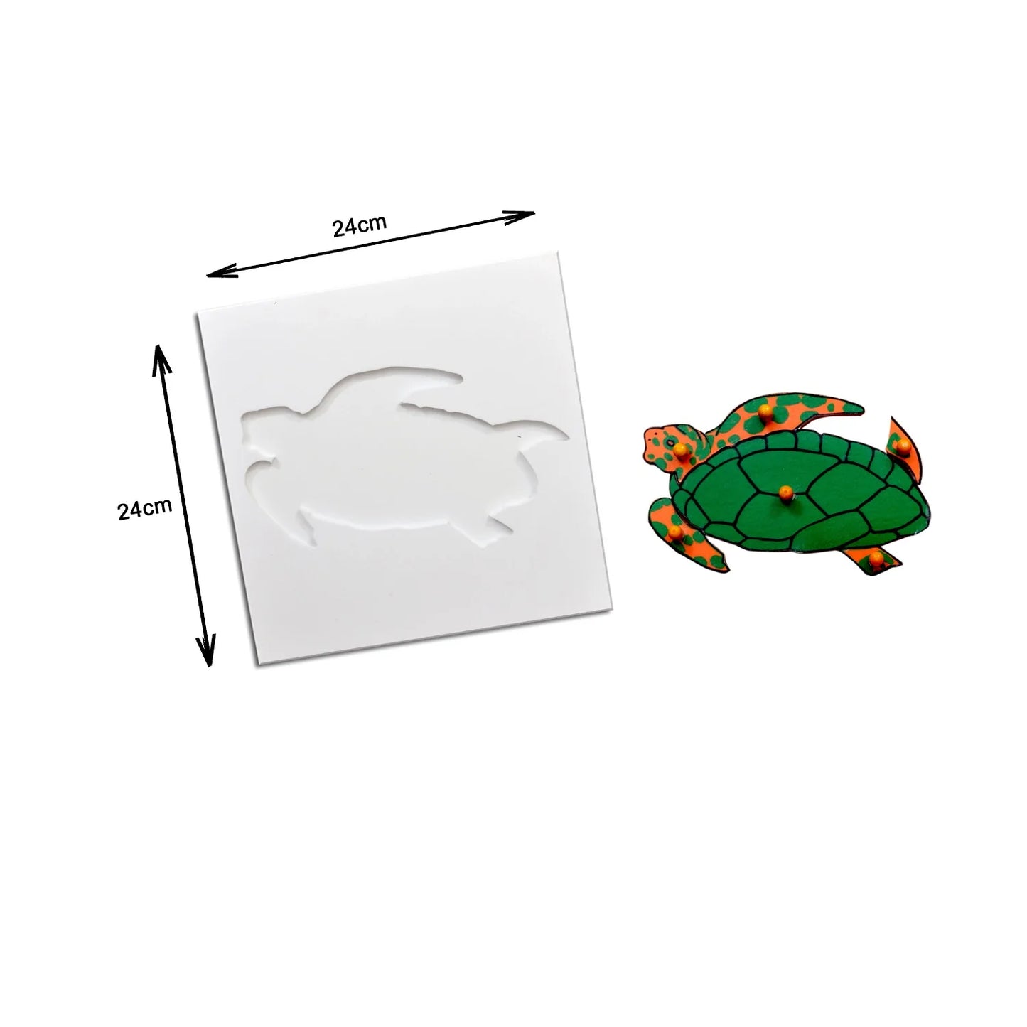 Montessori Wooden Pegged Learning Board - Tortoise