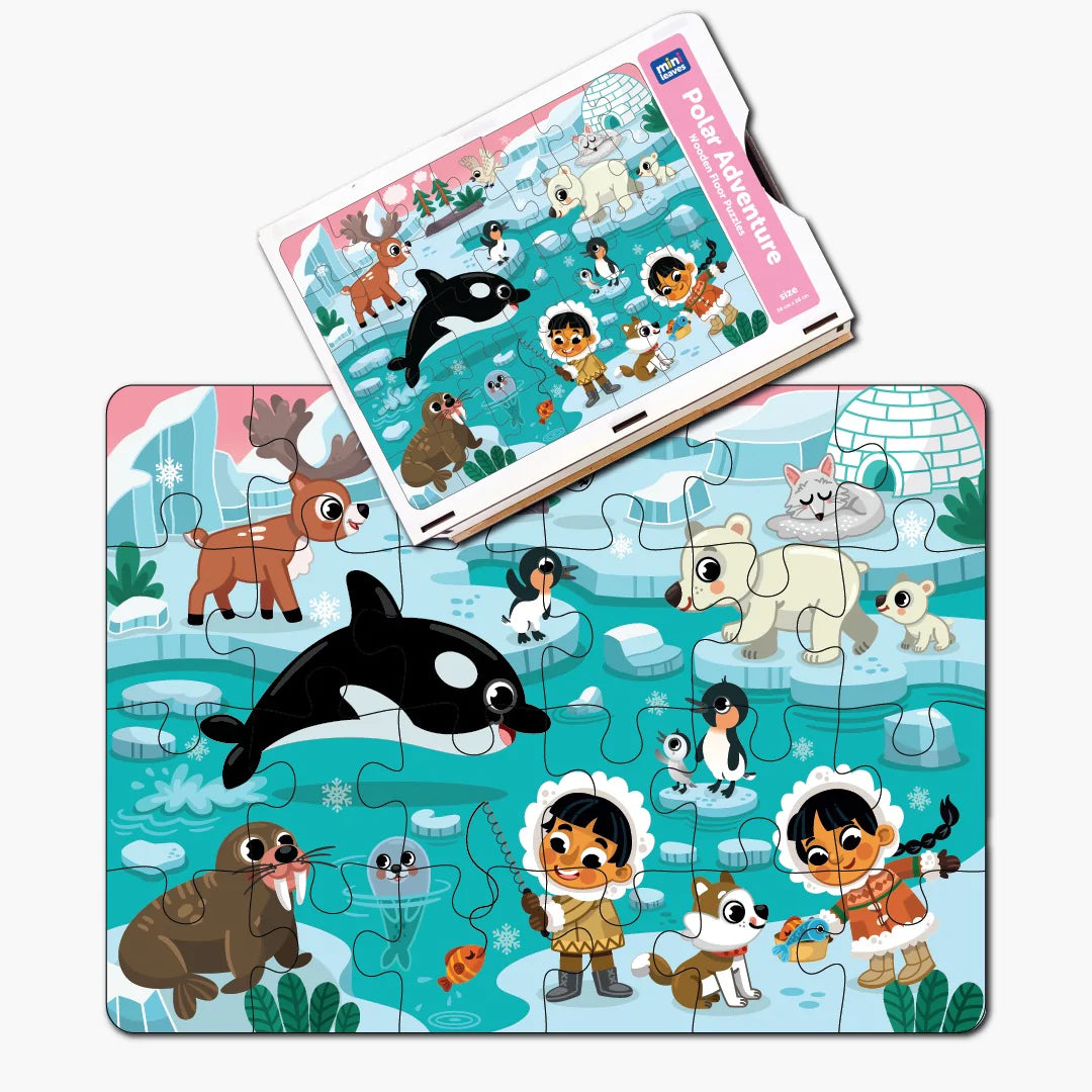 Buy Polar Adventure Wooden Floor Puzzle Set2 - SkilloToys.com