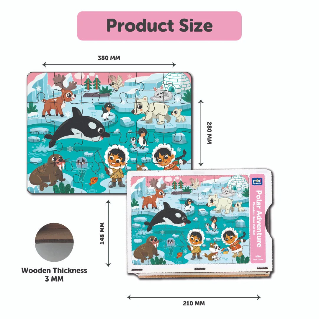 Buy Polar Adventure Wooden Floor Puzzle Set2 - SkilloToys.com