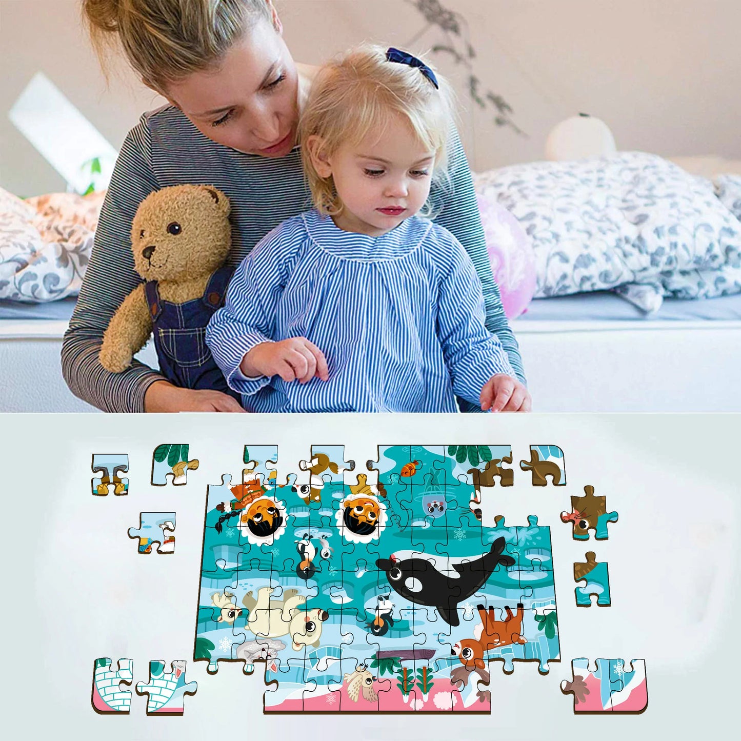 Buy Polar Adventure Wooden Floor Puzzle Set3 - SkilloToys.com