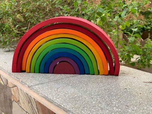 Buy Rainbow Wooden Semis Stackers (10 Pcs) - Learning Toy - SkilloToys.com