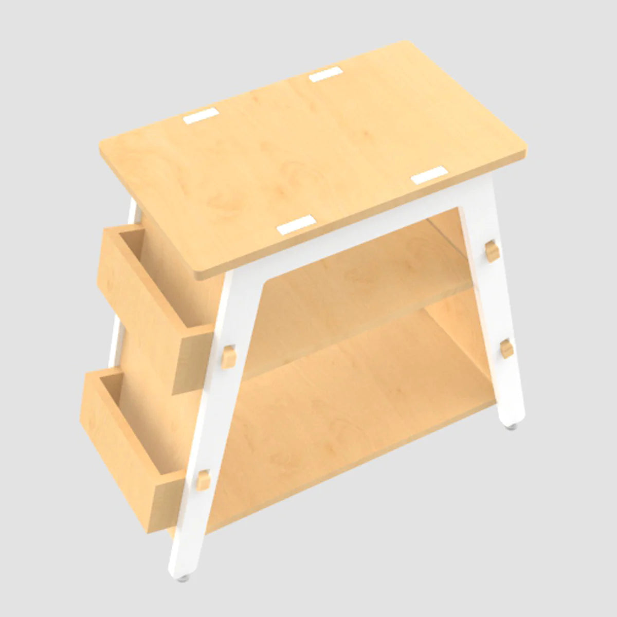 Buy Red Pear Wooden Bookshelf - White - Upper View - SkilloToys.com
