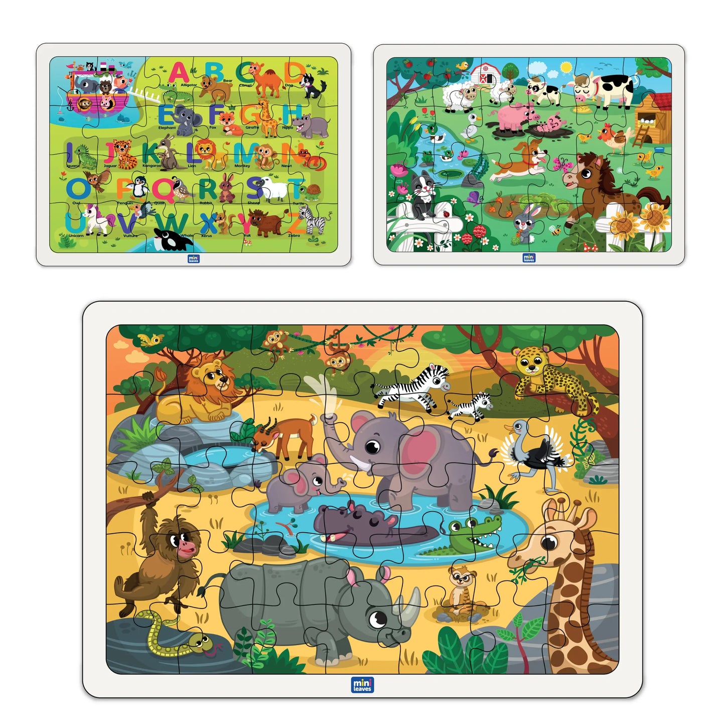 Buy Sets Of 3 Wooden Puzzle Set For Kids - SkilloToys.com