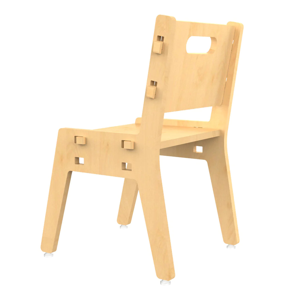 Buy Silver Peach Wooden Chair - Natural - Back View - SkilloToys.com