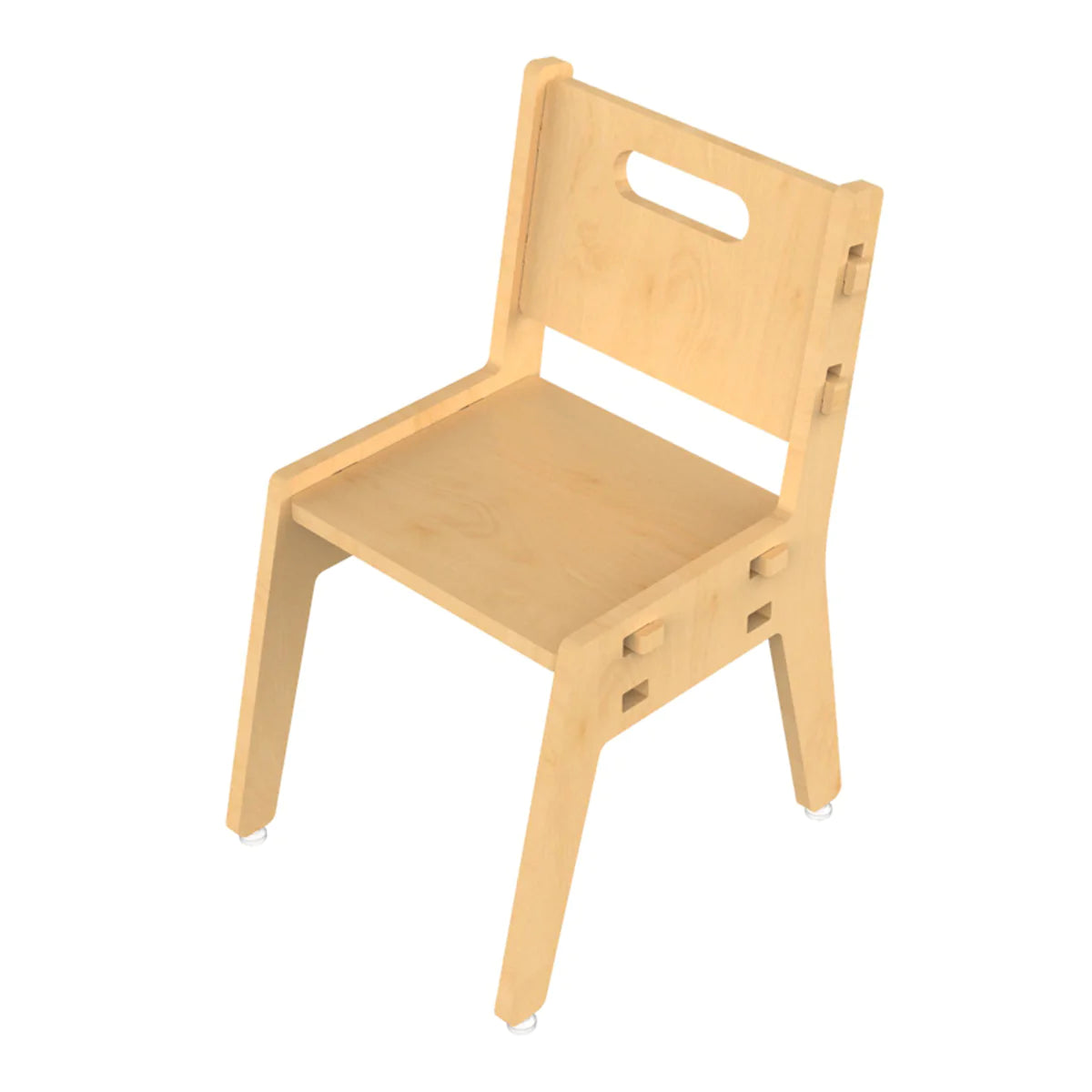 Buy Silver Peach Wooden Chair - Natural - Upper View - SkilloToys.com