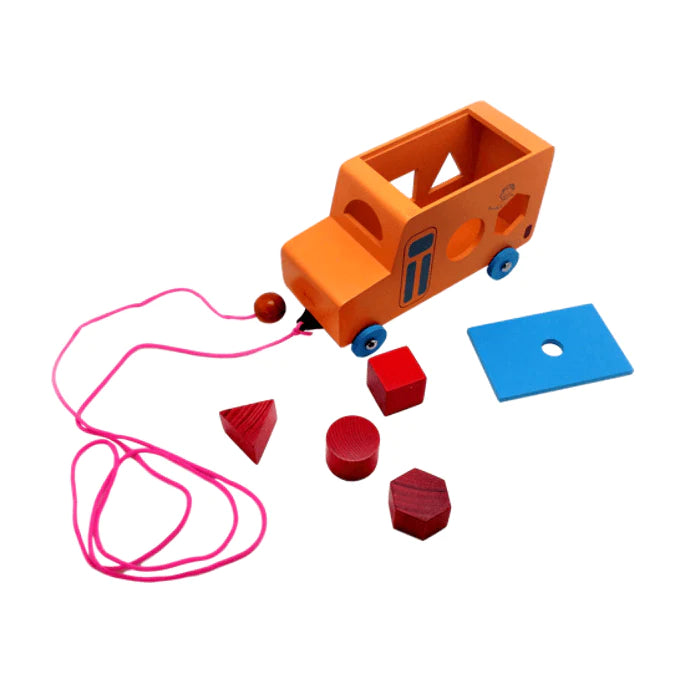 Buy Skola Pull Along Bus Wooden Toy- SkilloToys.com