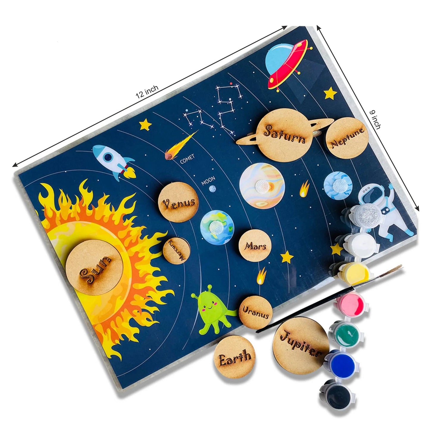 Buy Solar System Flashcard with Space Board Activity (Contain Wooden Planets) - Deminsion - SkilloToys.com