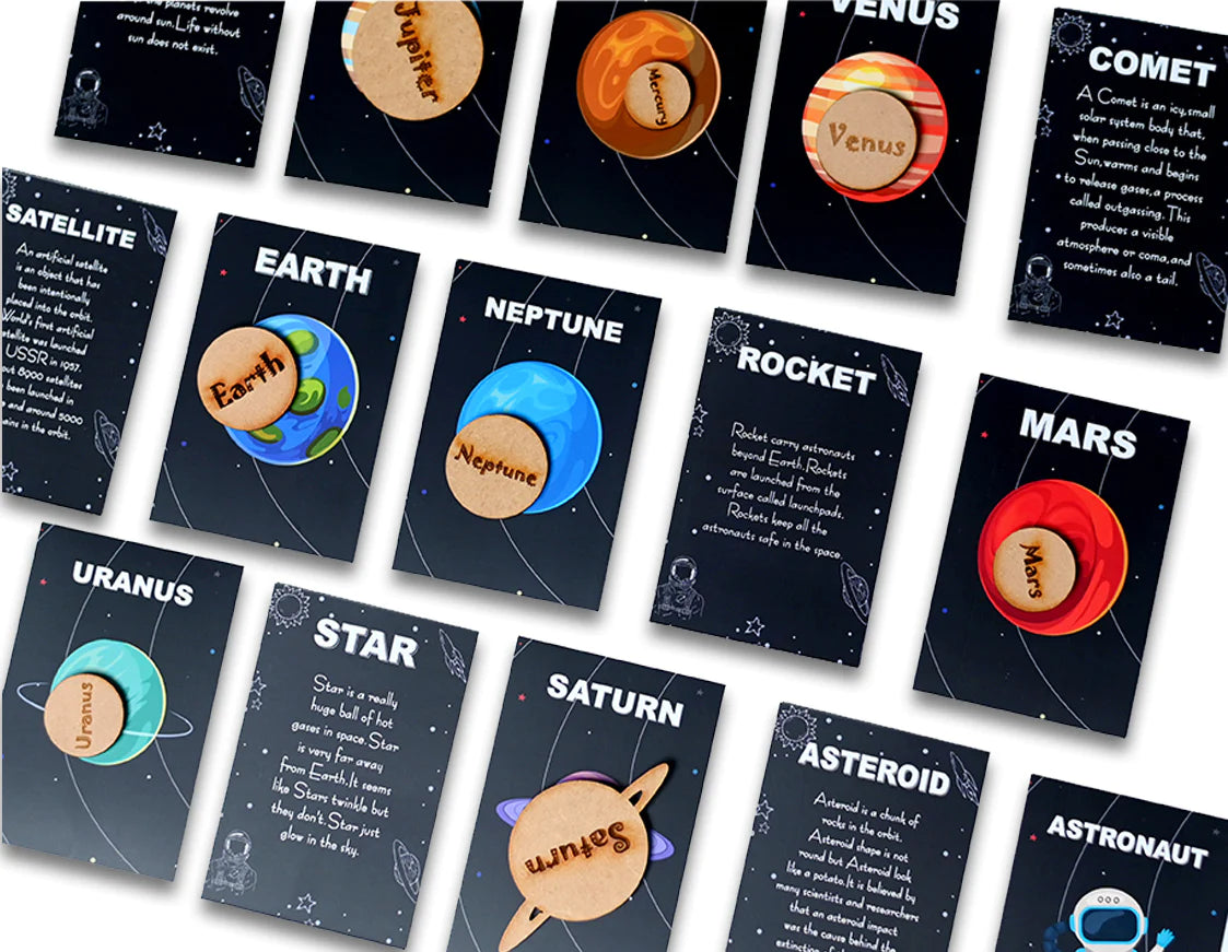 Buy Solar System Flashcard with Space Board Activity (Contain Wooden Planets) - Different Cards -  SkilloToys.com