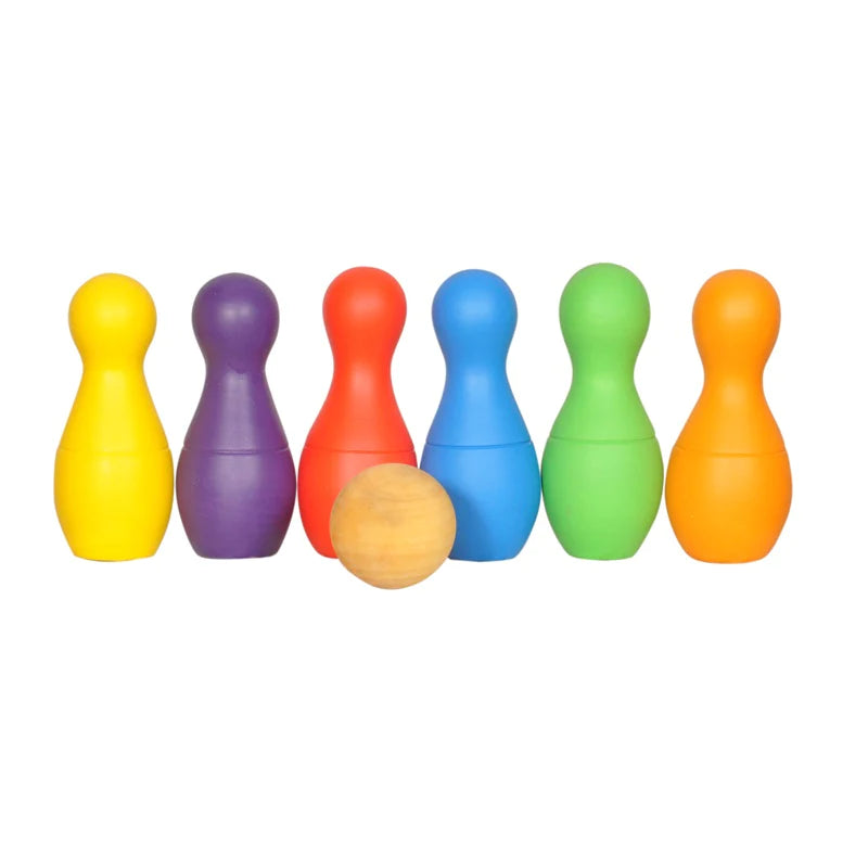 Buy Thasvi Rainbow Bowling Set Wooden - SkilloToys.com