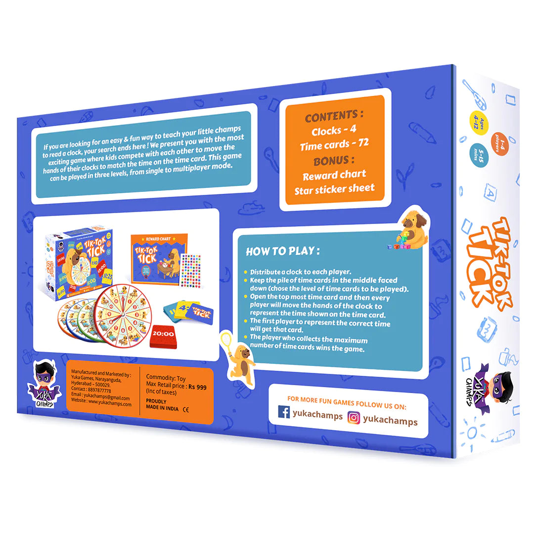 Tik Tok Tick - Show the Time Quick Board Game