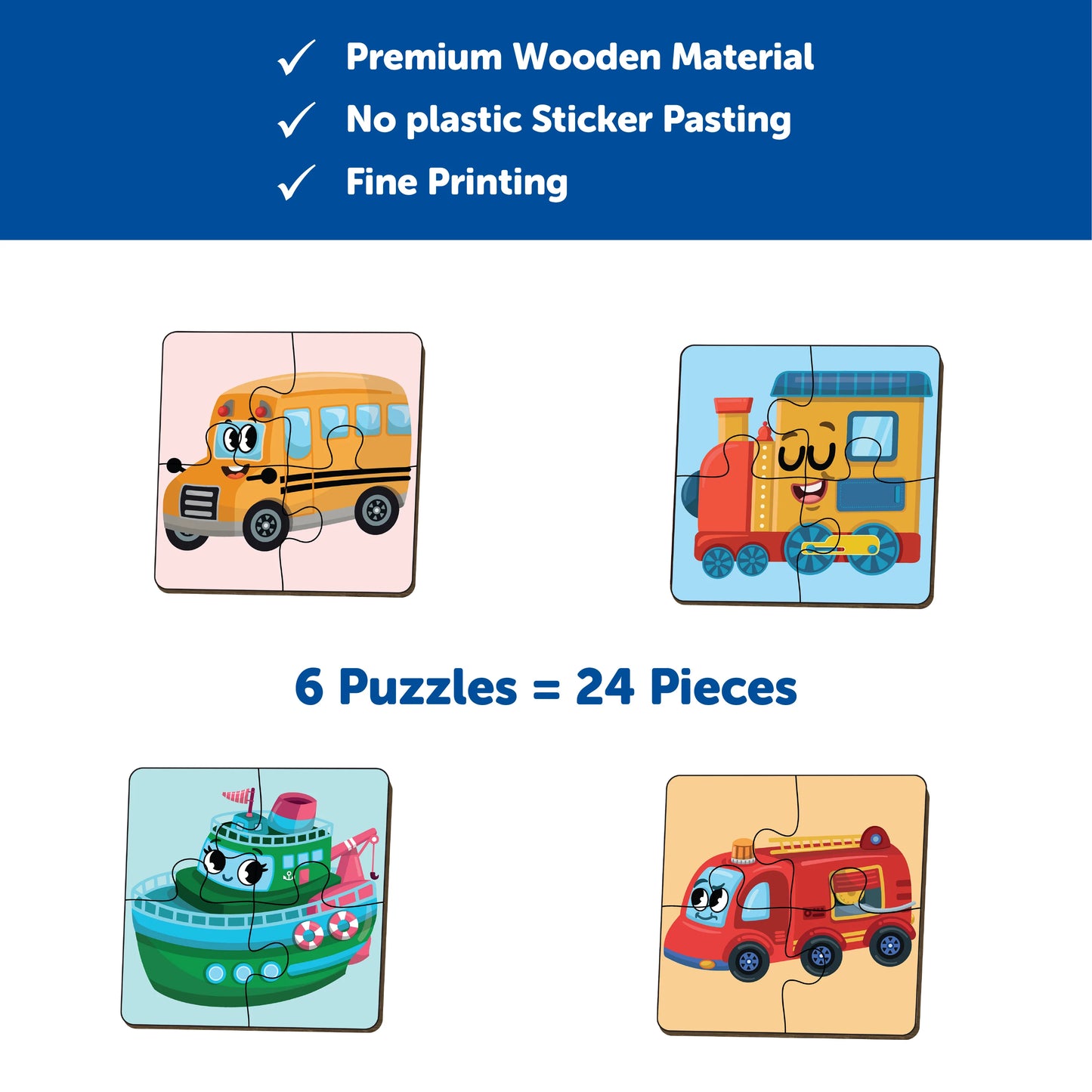 Buy Transport Eductional Wooden Puzzle Set - SkilloToys.com
