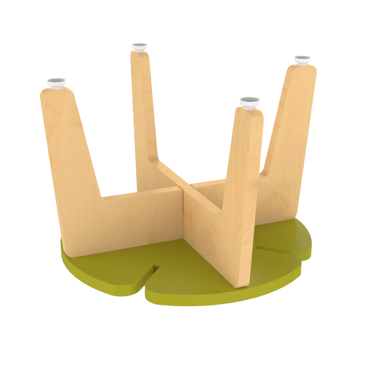 Buy White Grape Multipurpose Wooden Stool - Green - Down Side View - SkilloToys.com