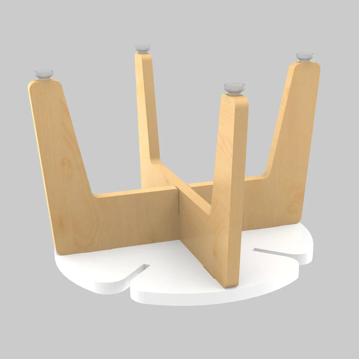 Buy White Grape Multipurpose Wooden Stool - White - Down Side View - SkilloToys.com