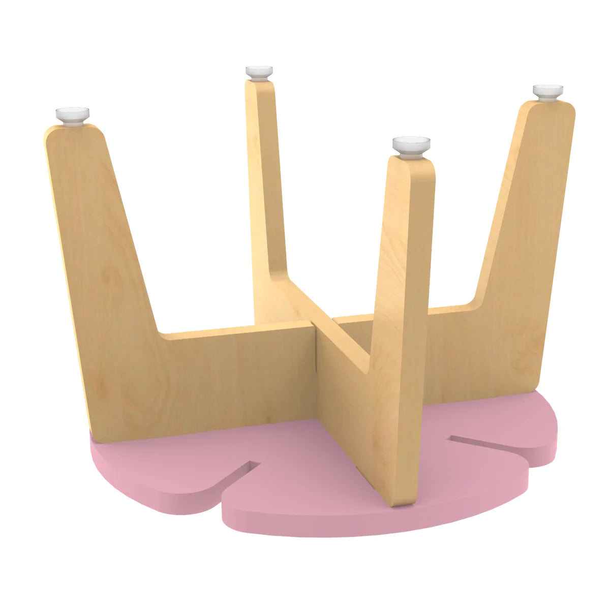 Buy White Grape Multipurpose Wooden Stool - White - Down Side View - SkilloToys.com