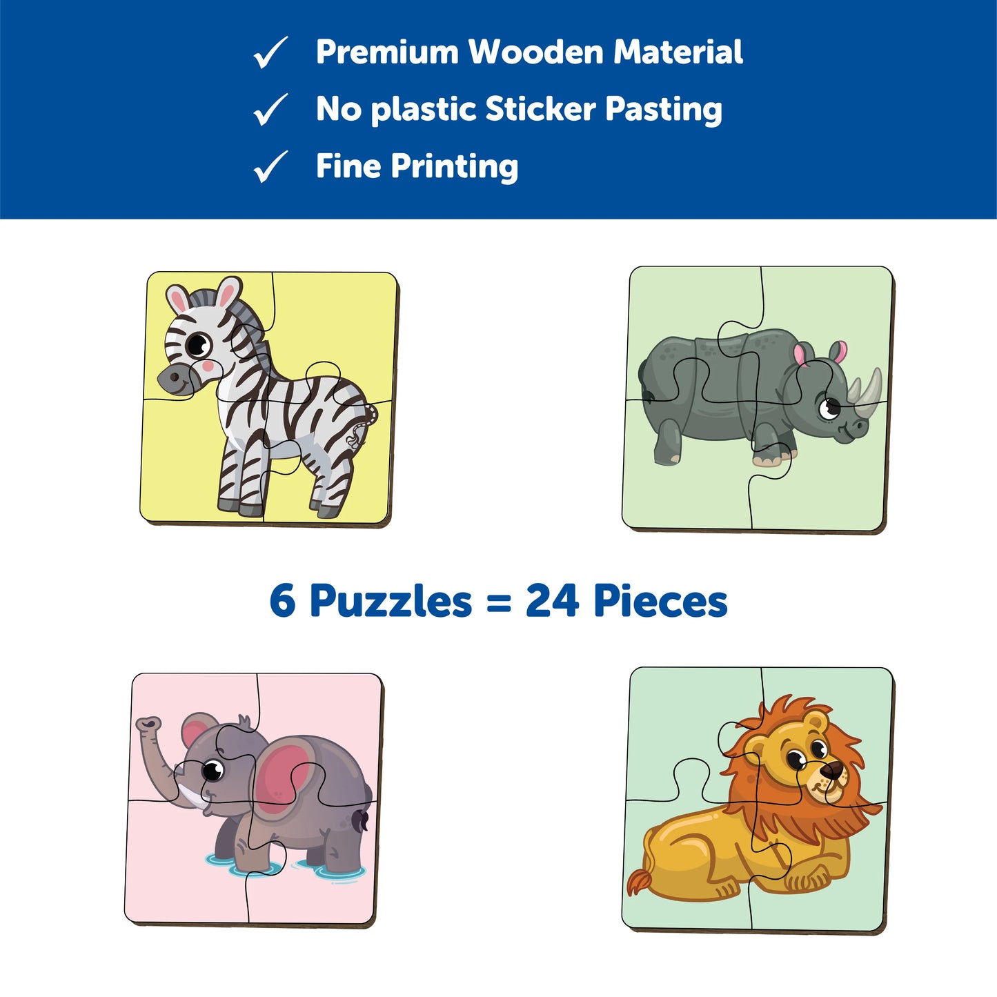 Buy Wild Animal Wooden Puzzle Set - SkilloToys.com