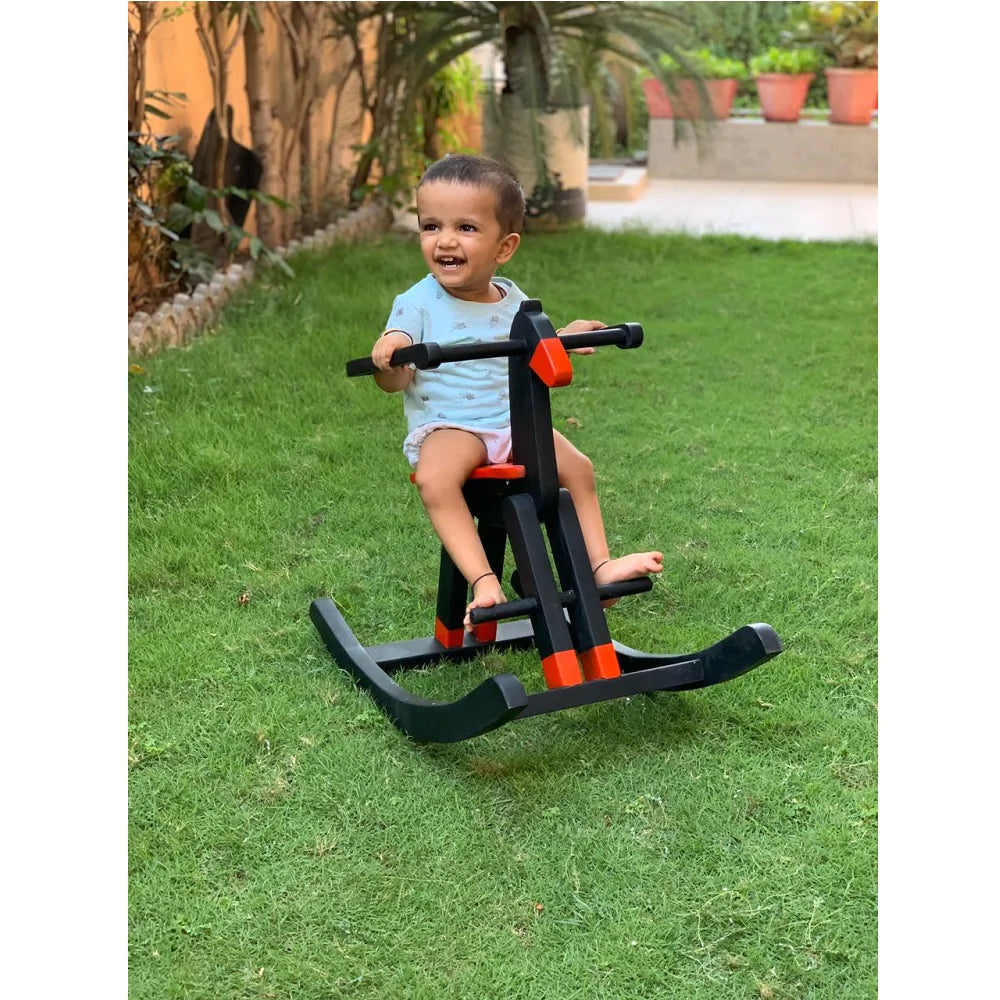 Buy Wooden Balck & Red Riding Horse - Fun Learning Toy - SkilloToys.com