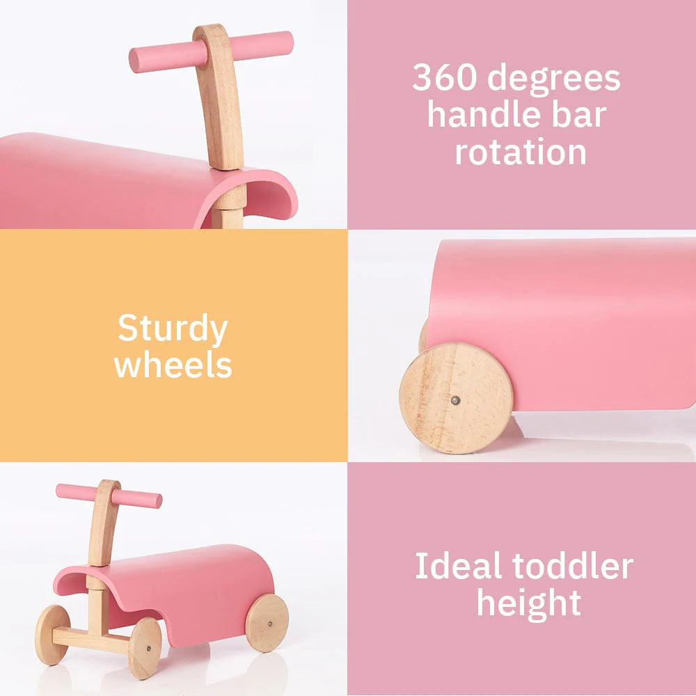 Buy Wooden Push Scooter - Pink - SkilloToys.com
