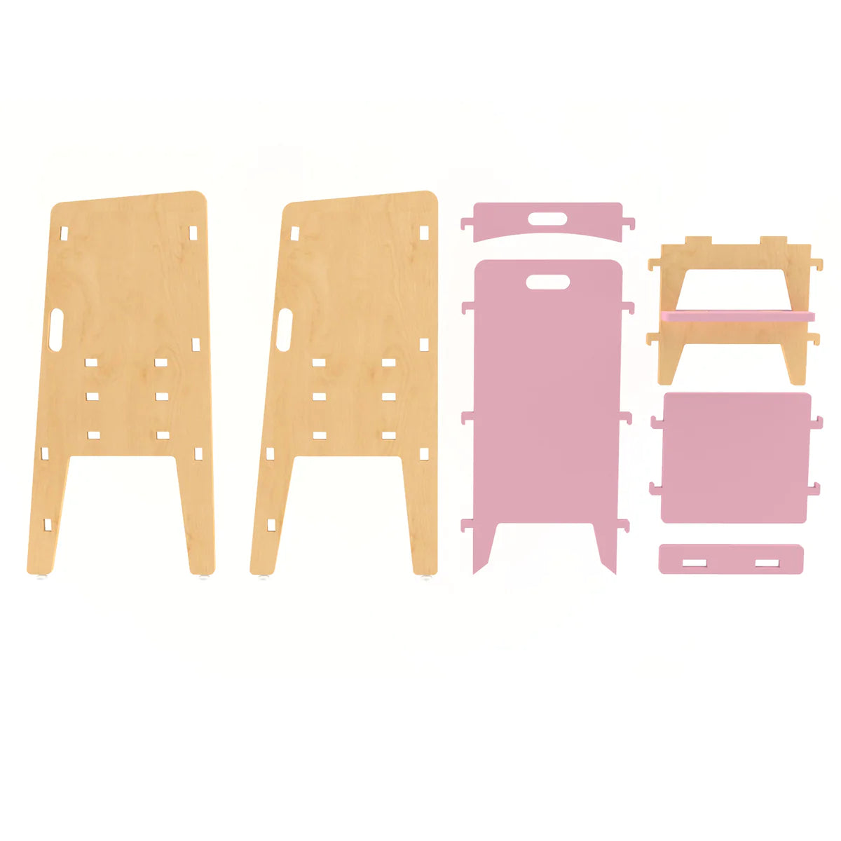 Yellow Lychee Wooden Kitchen Tower - Pink