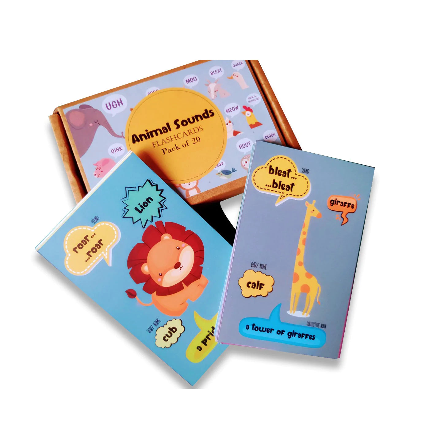 Buy Animals Sounds Flashcards with Collective Noun and Baby Name - SkilloToys.com