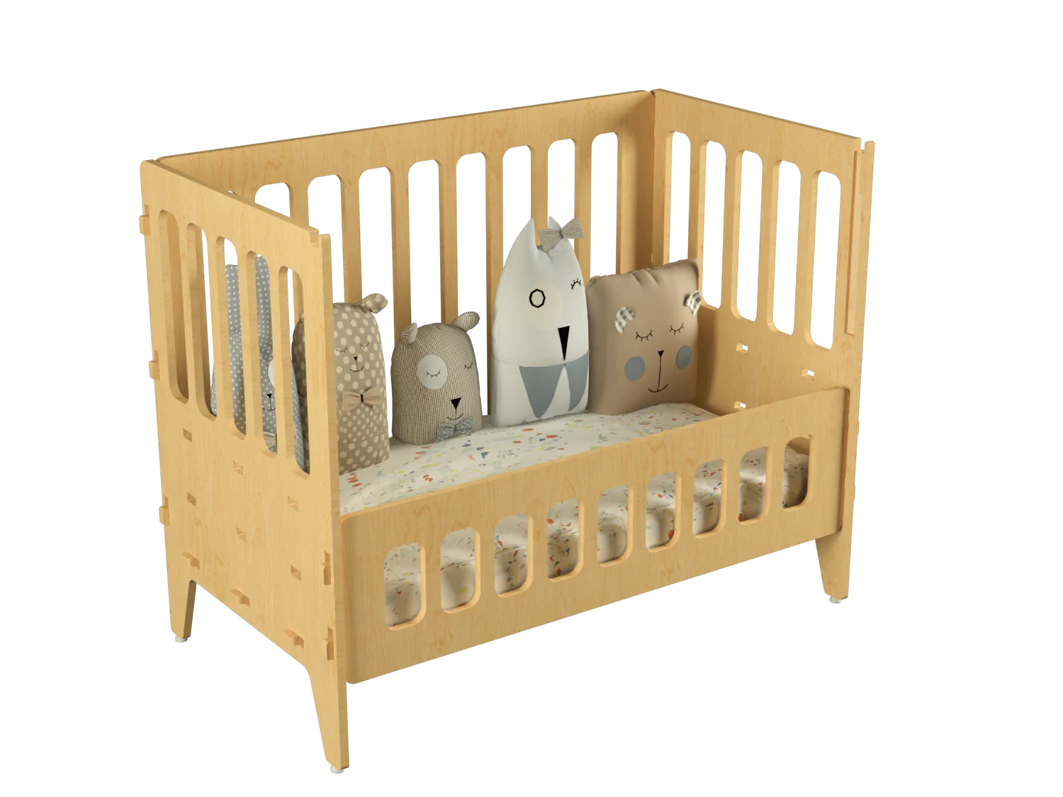 Buy Coral Coconut Wooden Baby Crib Small SkilloToys