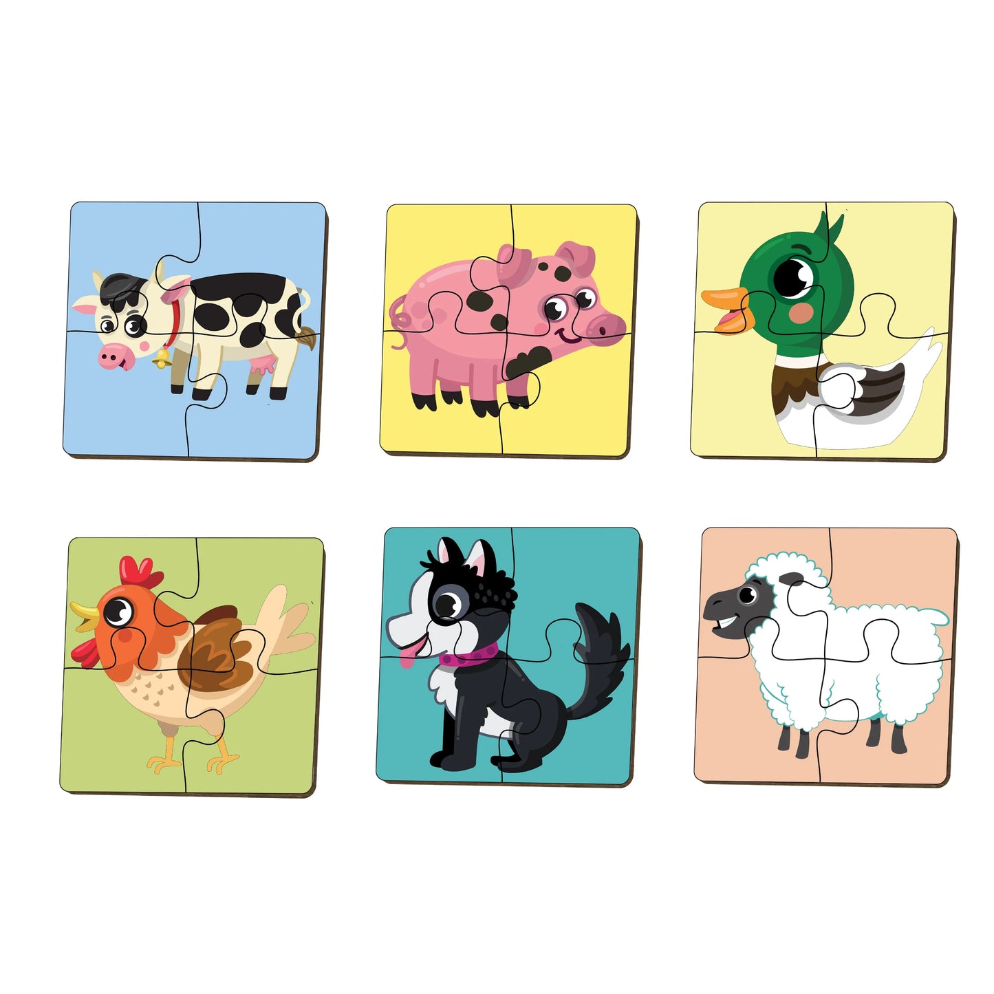 Buy Farm Animal Educational Wooden Puzzle Set - SkilloToys.com