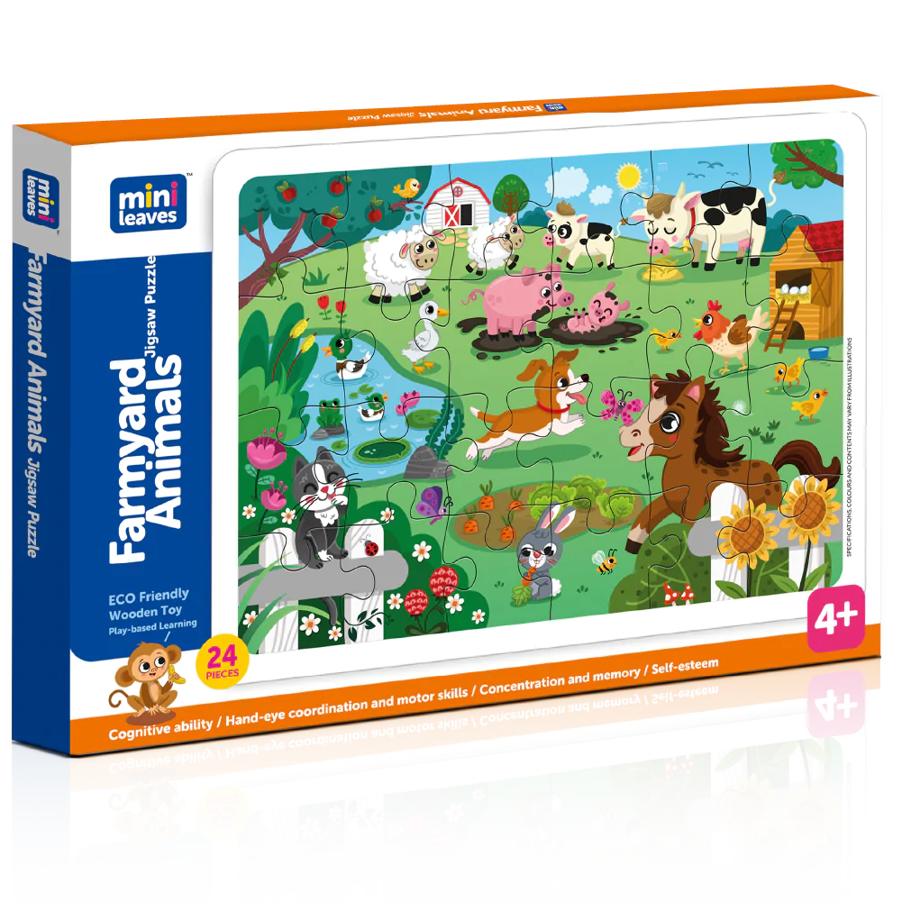 Buy Farmyard Animal Wooden Jigsaw Puzzle - SkilloToys.com