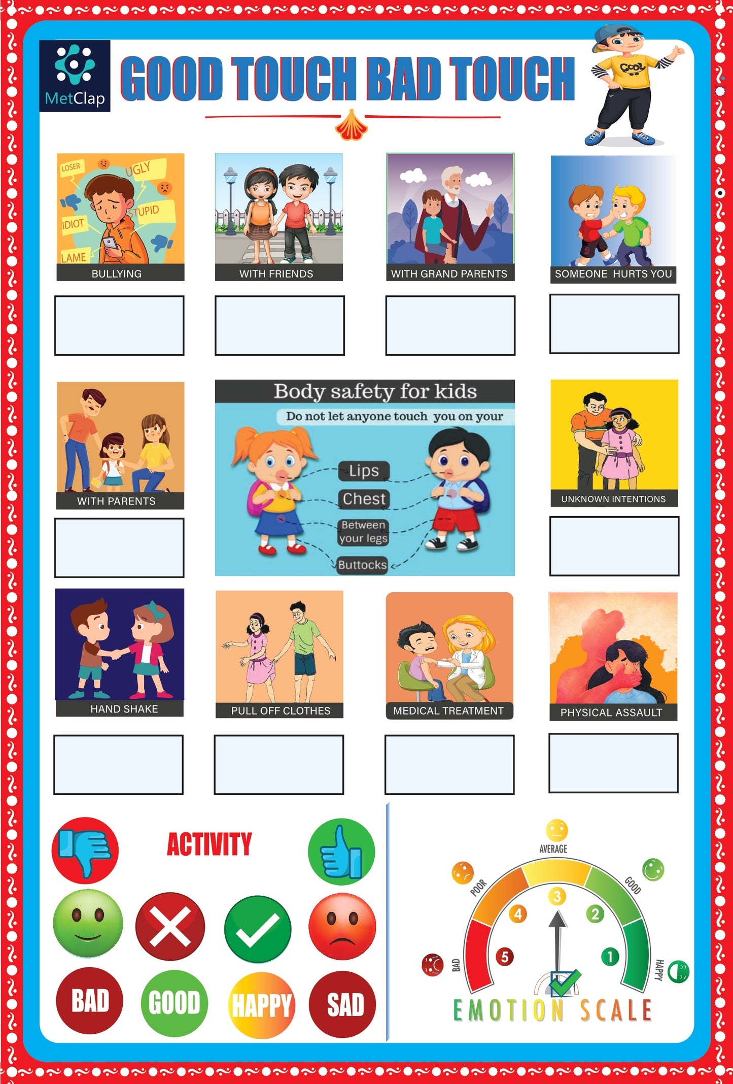 Good Touch Bad Touch Activity Board Game for Kids
