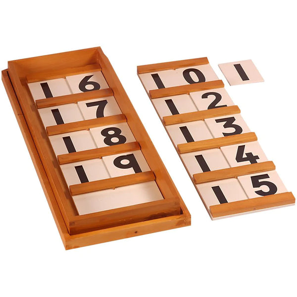 Kidken Montessori Seguin Teen Board 10 to 19: wooden boards with sliding number cards for teen-number place value, ages 3-10