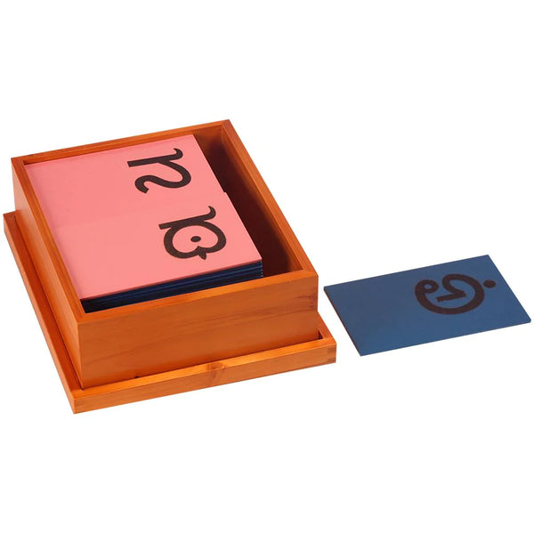 Kidken Kannada Sandpaper Letters set: swaragalu on blue and vyanjan on pink boards for Montessori tracing