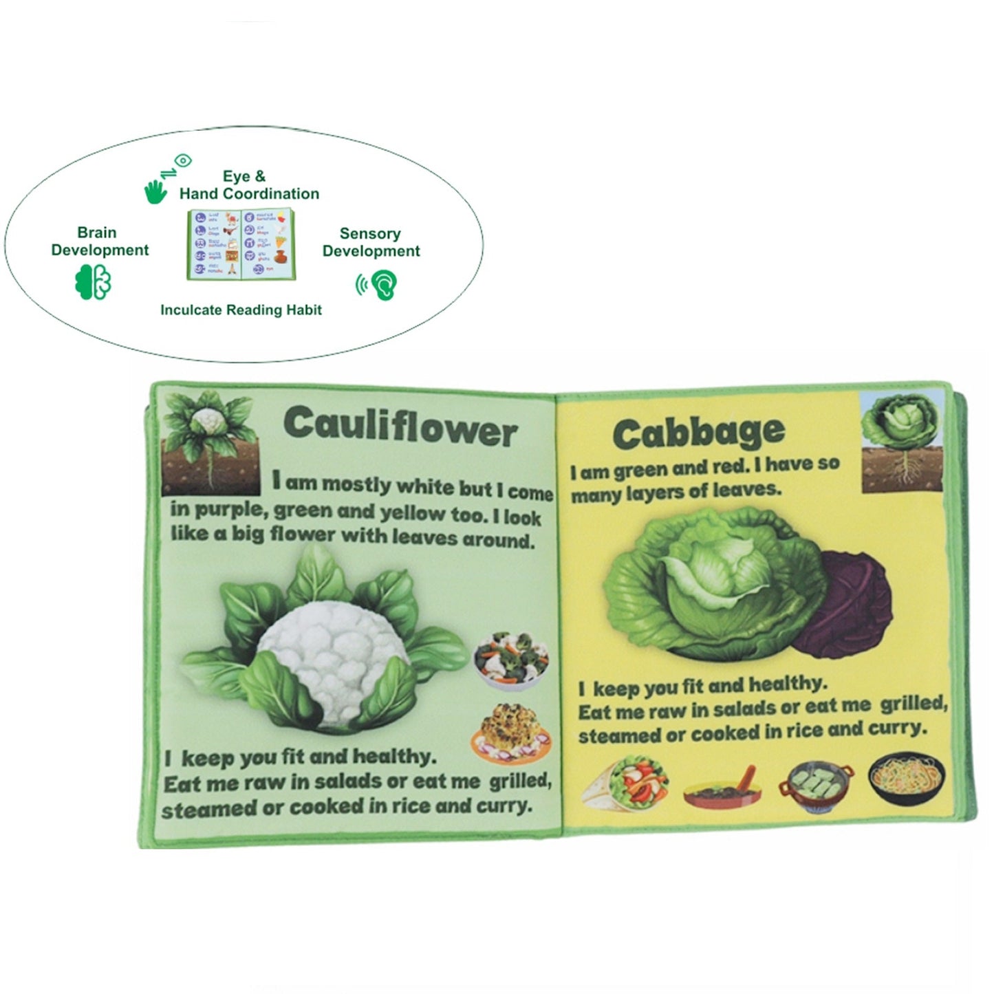 Buy Our Health Friend Vegetables Cloth Book English For Kids - SkilloToys.com