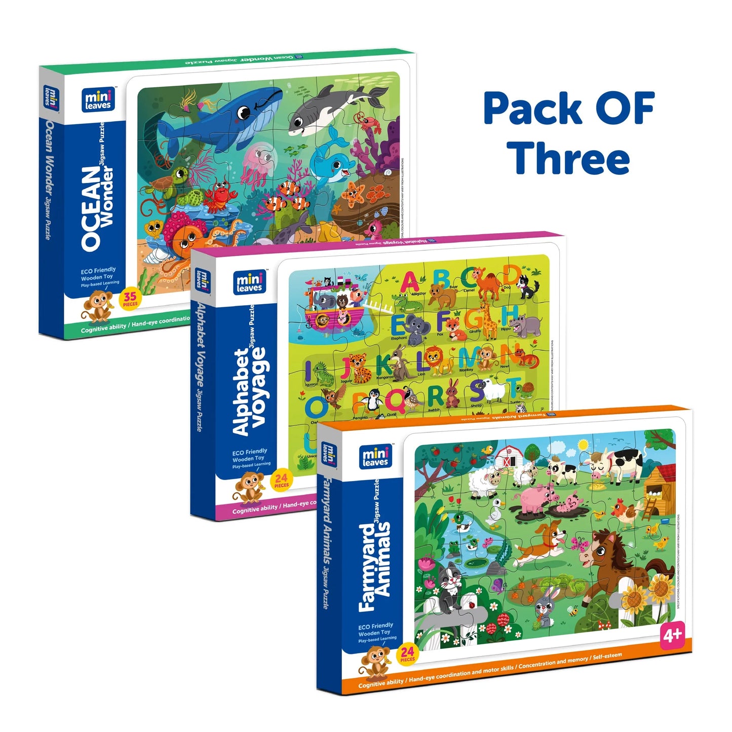 Buy Sets Of 3 Wooden Puzzle Set - SkilloToys.com