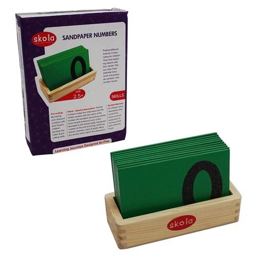 Buy Skola Sandpaper Tracing Numbers Wooden Toys - SkilloToys.com