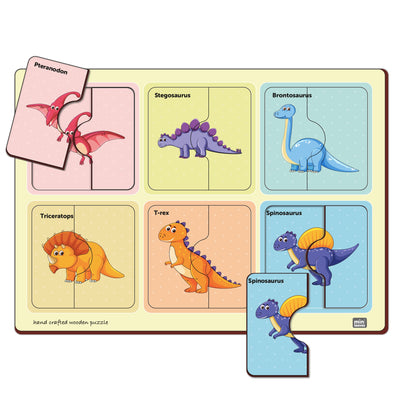 Buy Wooden 2 Piece Dinosaurs Puzzle - SkilloToys.com