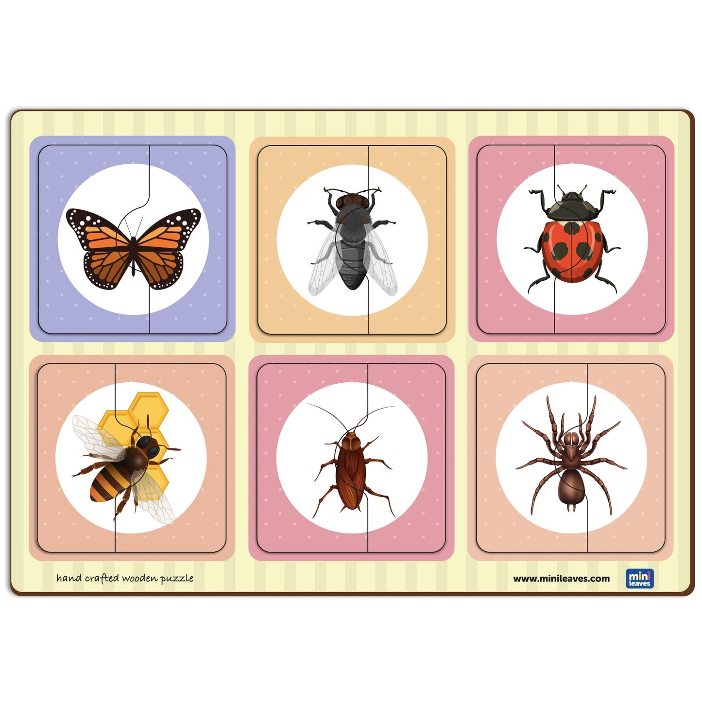 Buy Wooden 2 Piece Insects Puzzle - SkilloToys.com