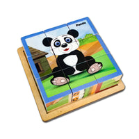 Wooden 3D Six Slides Animal Puzzle
