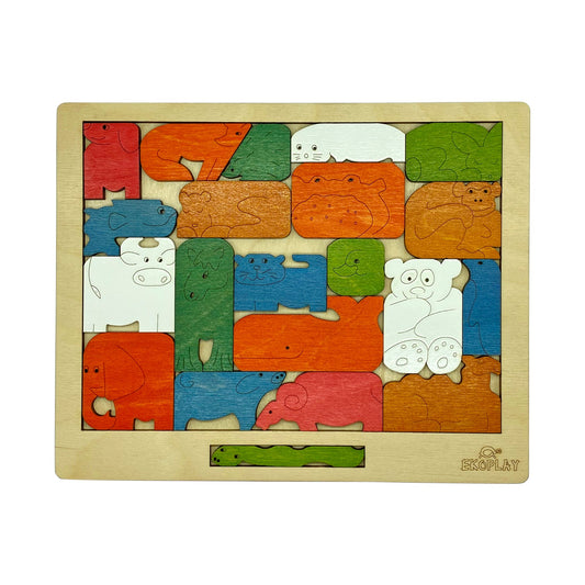Buy Wooden Brain Teaser Animal Fun Puzzle Board - SkilloToys.com