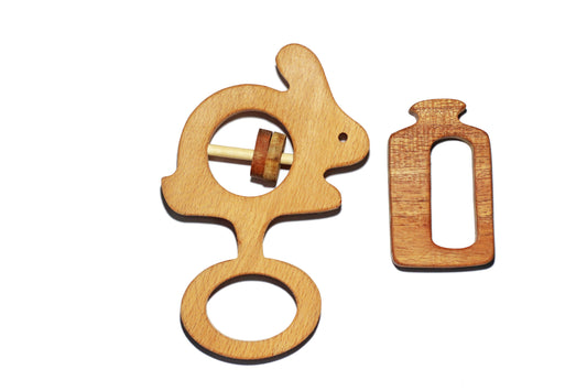 Buy Wooden Funny Bunny Rattle - SkilloToys.com