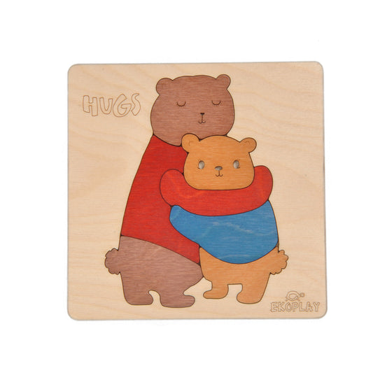 Buy Wooden Hugs Bear Puzzle Board - SkilloToys.com