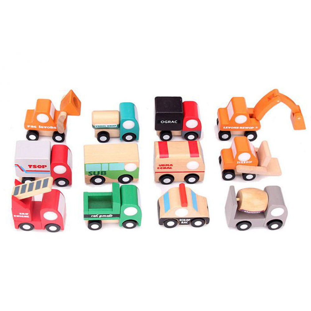 Buy Wooden Little Wagon Toy Cars Mini Vehicles Set - SkilloToys.com