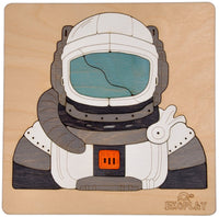 Wooden Man on the moon Puzzle Board