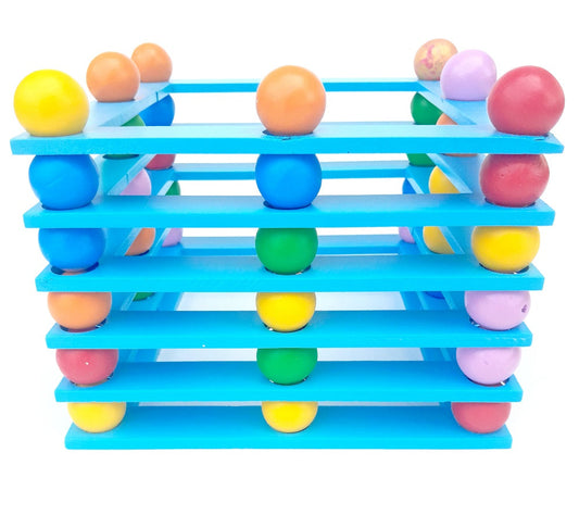Buy Wooden Medium Square Ball Stacking Tower - SkilloToys.com