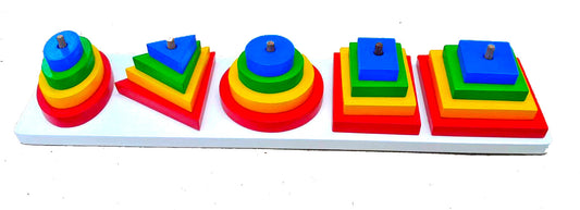 Buy Wooden Multi Color 5 in 1 Stacker - SkilloToys.com