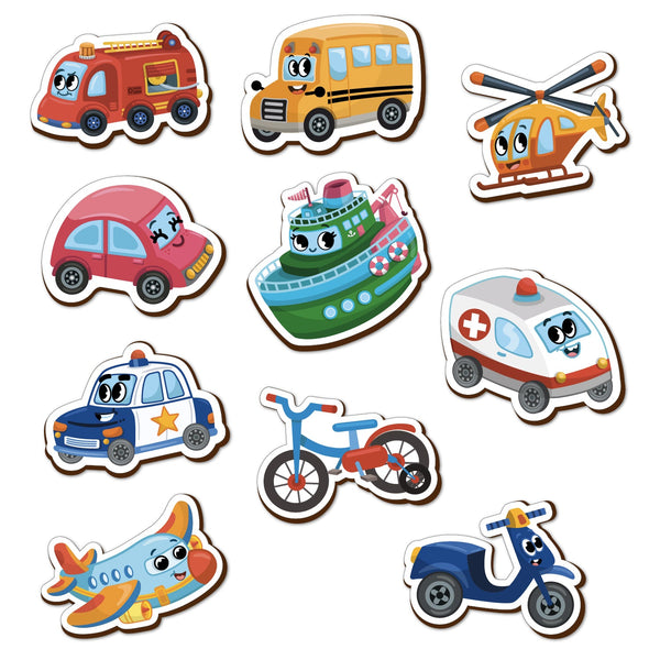 Buy Wooden Multicolor Magnetic Transport Cutouts - SkilloToys.com