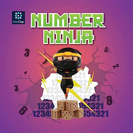 Wooden Number Ninja Board Game for Kids With Dice