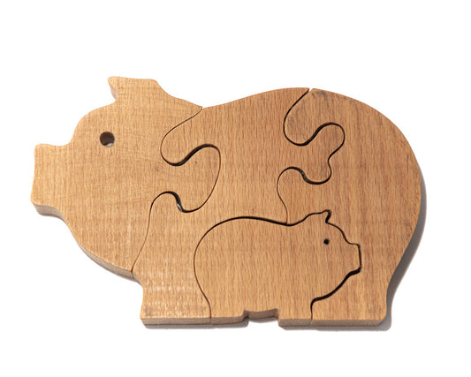 Buy Wooden Papa Pig Piglet Puzzle - SkilloToys.com