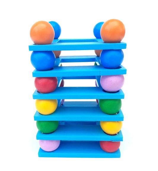 Buy Wooden Small Square Ball Stacking Tower - SkilloToys.com
