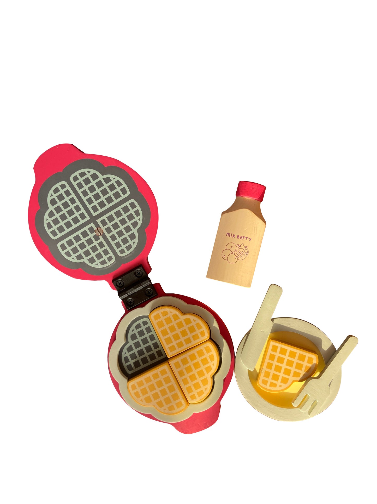 Buy Wooden Sweet Treat Waffle Maker Toddler Cooking Toy - Pink Set - SkilloToys.com
