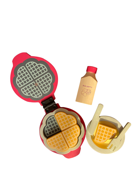 Buy Wooden Sweet Treat Waffle Maker Toddler Cooking Toy - Pink Set - SkilloToys.com